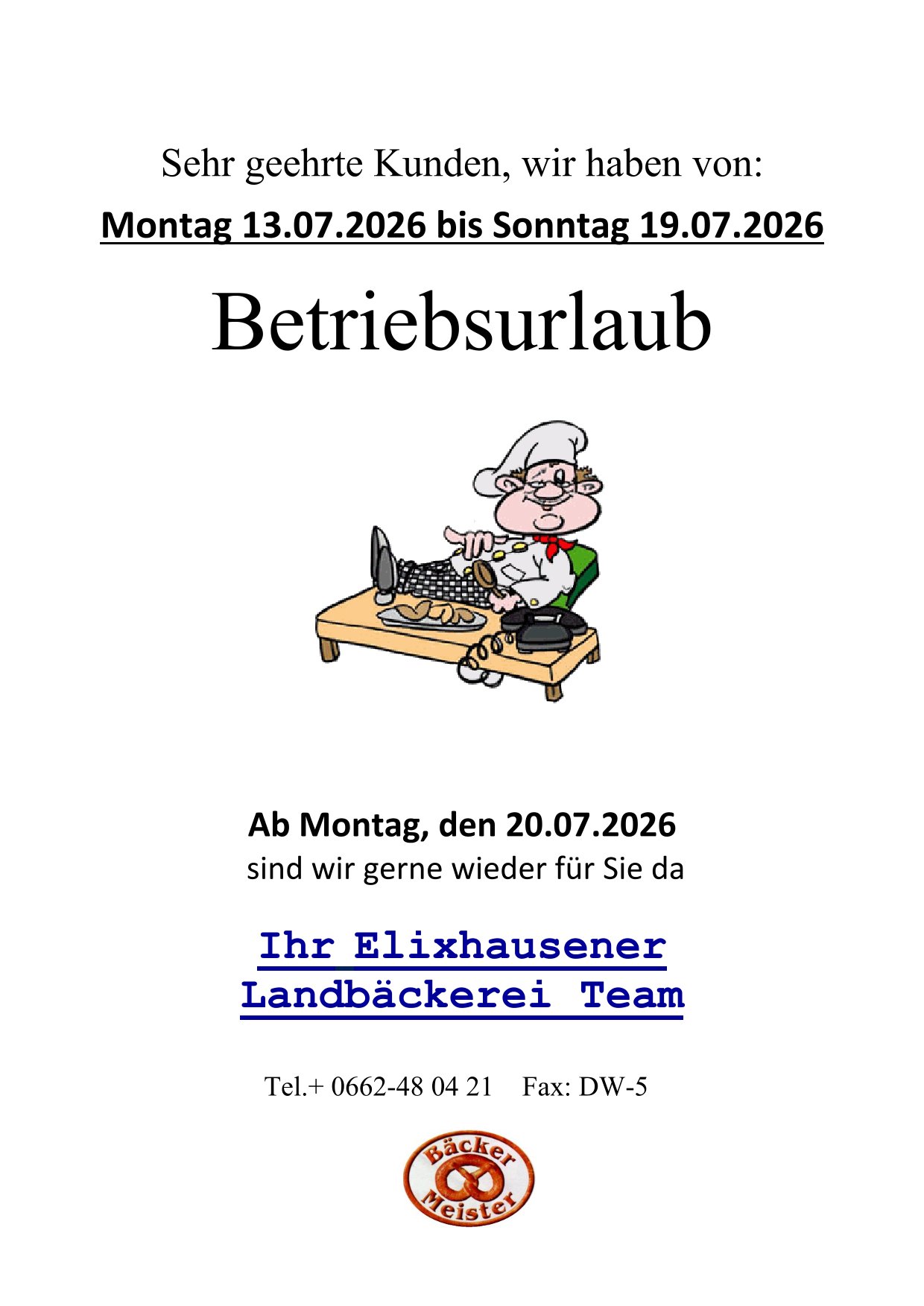 Betriebsurlaub